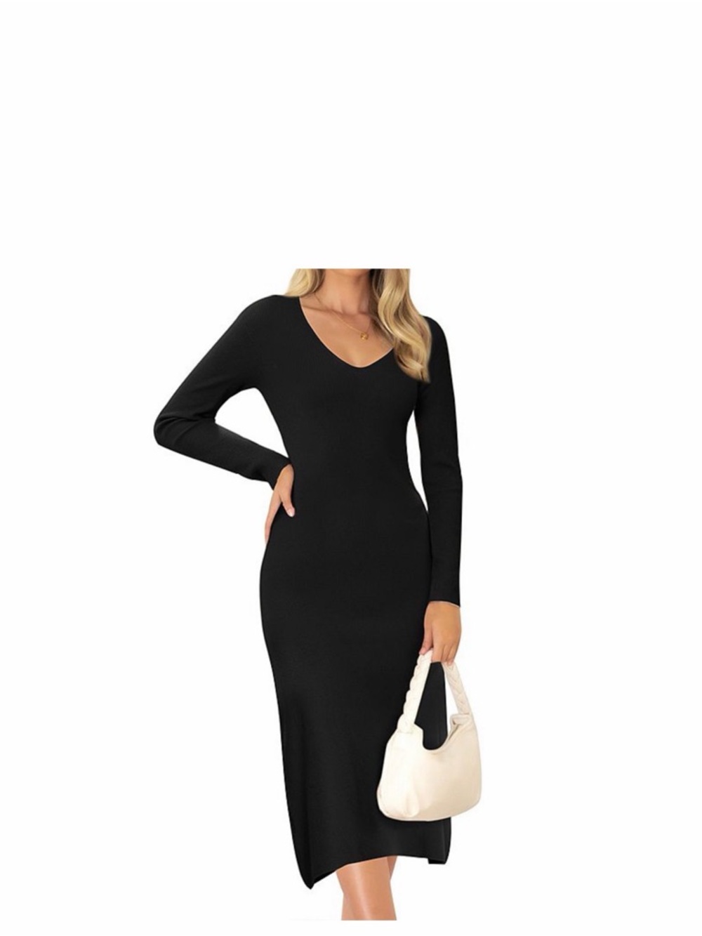 A New Day ribbed knit Black Long Sleeve Dress. NWT. Size XL